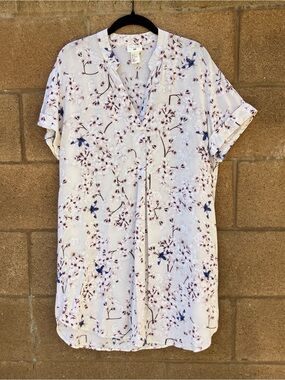 H&M x Anna Glover Floral Split-Neck Tunic Dress/Top